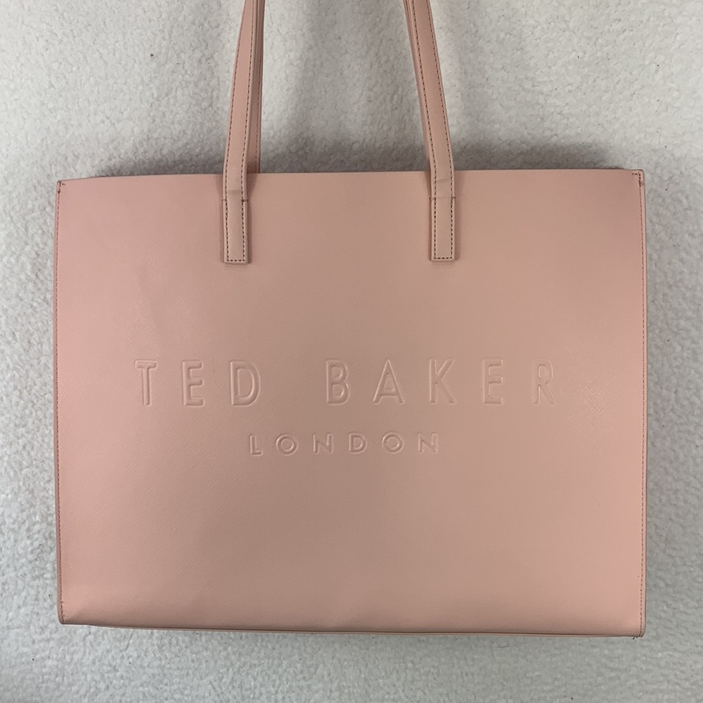 Ted Baker Women’s Large Pink‎ Icon Sukicon Tote Bag Crosshatch PVC Handbag - Picture 6 of 14